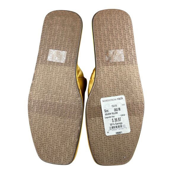 Sam Edelman Women's Rhys Satin Woven Slippers 6M Gold Yellow Slip On House Shoes - Picture 9 of 12